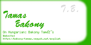 tamas bakony business card